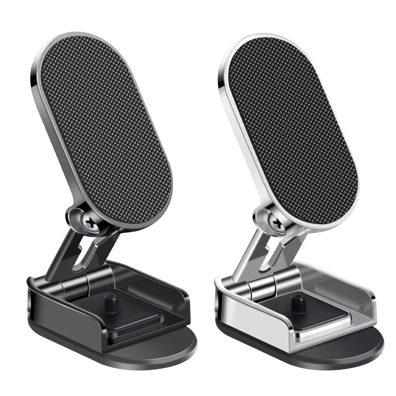 Kimmol 2- Pack Folding Magnetic Phone Holder Alloy Folding Magnetic Car Phone Holderwith 2 Metal Plates Car Magnetic Phone Holder 360° Rotation Magnetic Dashboard Cell Phone Holder for All Phones