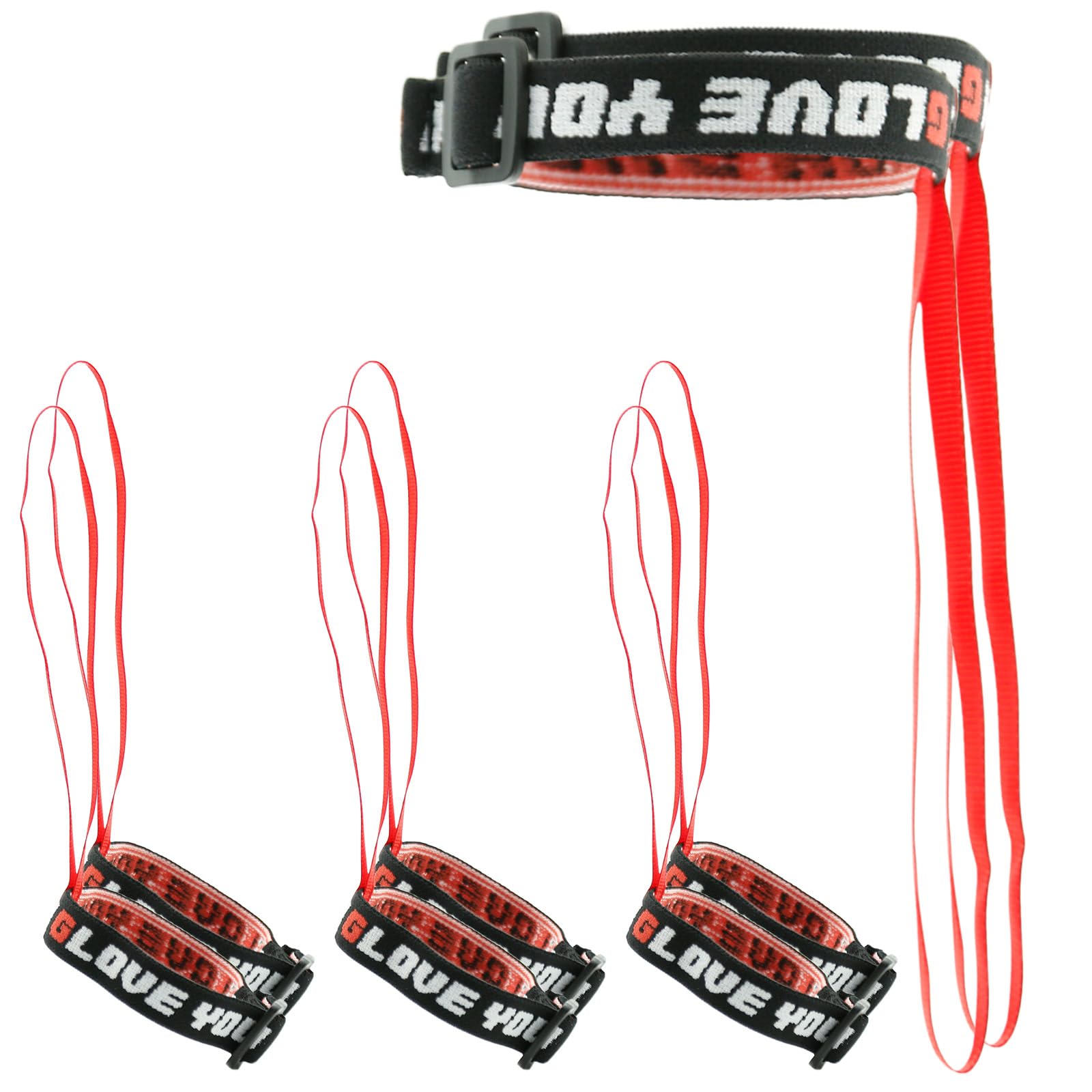 XMJY 8 Pcs Adjustable Ski Glove Leash - Ski Glove Wrist Straps with Buckle Unisex Glove Straps for Skiing Perfect Mountaineering &amp; Ski Accessories for Hanging Glove
