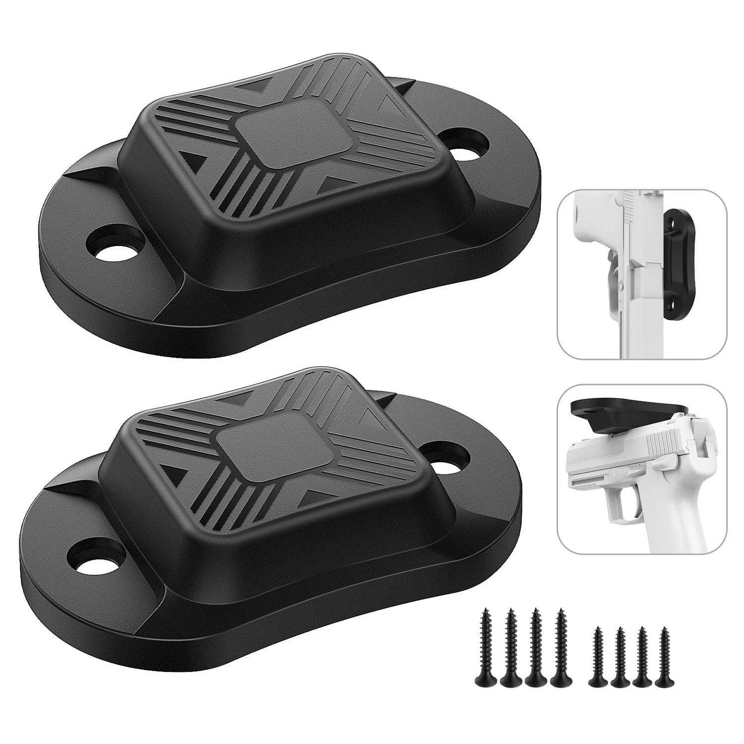 Gun Magnet Mount|35Lbs Rated Capacity Premium Rubber Coated Magnetic Gun Mounts for Glock Pistol Revolver CCW Ruger| Concealed Gun Holder for Car Truck Desk Gun Safe and Wall Gun Accessories[2-Pack]