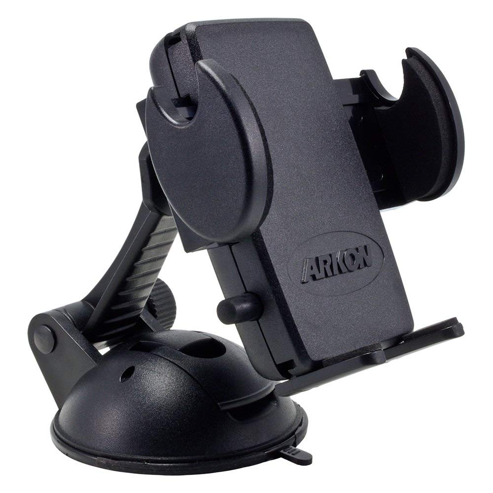 ARKON Mounts Windshield or Dash Car Mega Grip Phone Holder Mount | Universal Phone Fit | Adjustable Angle | Strong Windshield Suction | Compatible with iPhone Galaxy Note Pixel and more