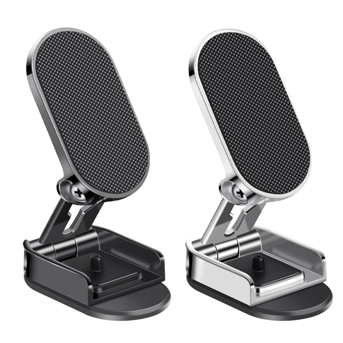 Kimmol 2- Pack Folding Magnetic Phone Holder Alloy Folding Magnetic Car Phone Holderwith 2 Metal Plates Car Magnetic Phone Holder 360° Rotation Magnetic Dashboard Cell Phone Holder for All Phones