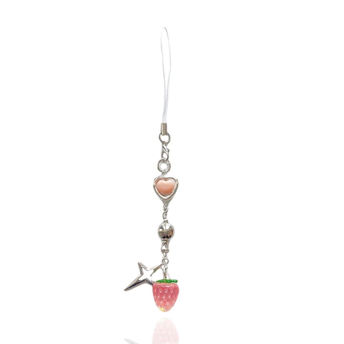Meefisher Cute Y2K Phone Charm Aesthetic Accessories Bear Strawberry Butterfly Heart Lanyard String for Bag Purse Backpack Pendants Decor Car key