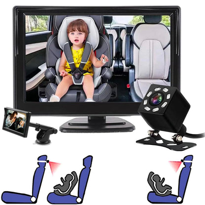 5 Inches AllRuby Baby Car Camera MonitorBaby car MirrorDigital displayView Infant in Rear Facing Seat with Wide Clear ViewAimed at Baby-Easily to Observe The Babys Every MoveCome with 2 mounts.