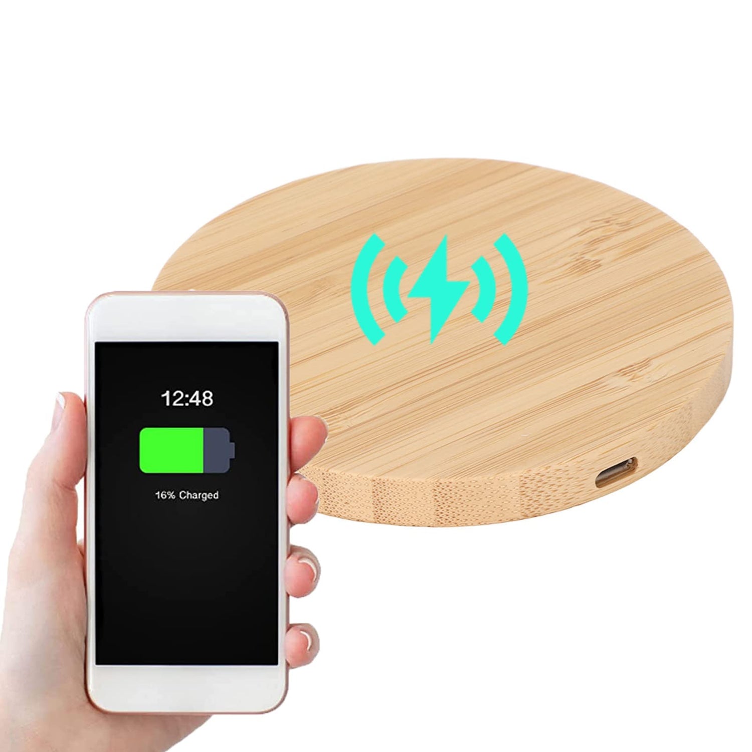 Wireless Charger Pad Bamboo Wood Cell Phone Wireless Chargers 10W Power Fast Charging Station with Charging Cable for Home Office for S8 for S8 Plus for S7 for S7 Edge for S6 etc