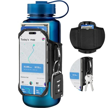 Cikyner Mobile Water Bottle Strap Water Bottle Holder for Mobile Phone 360° Rotatable &amp; Removable Mobile Phone Water Bottle Bag Gym Water Bottle Accessory for 4.5-7 Inch Mobile Phone &amp; 18-40 oz